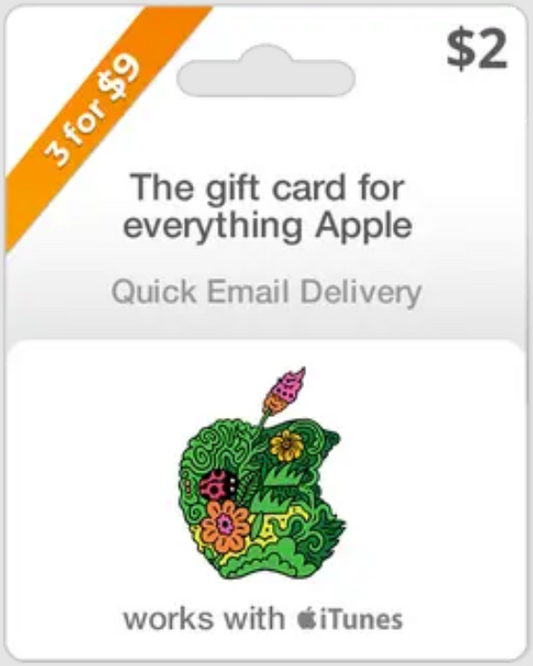 $2 USA Apple Gift Card (Email Delivery)