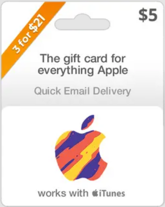 $5 USA Apple Gift Card (Email Delivery)