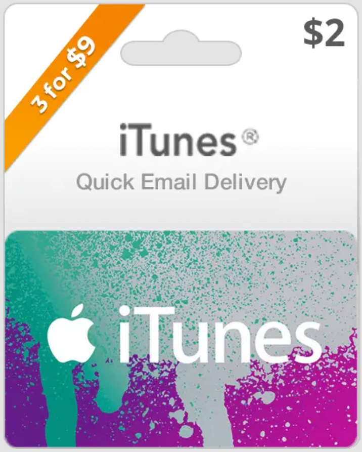 $2 USA iTunes Gift Card (Email Delivery)